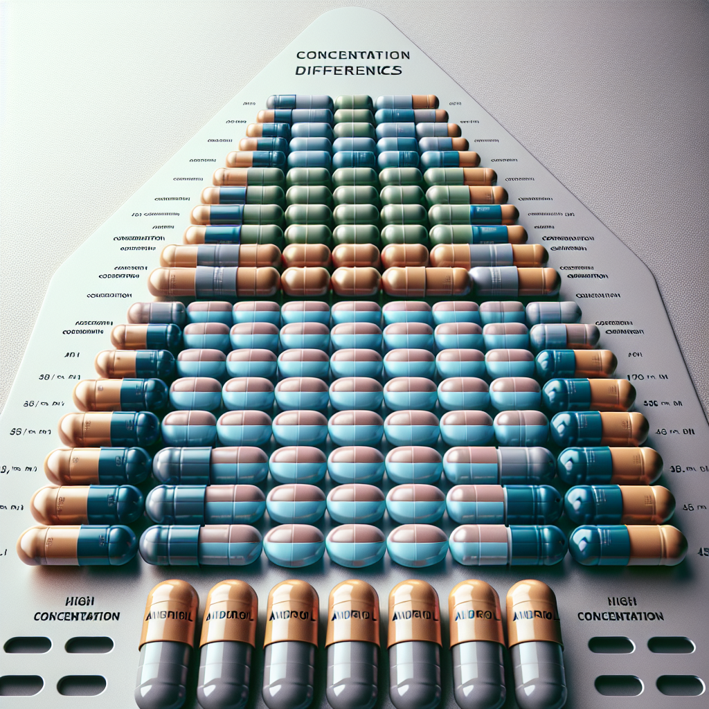 Concentration variations of andriol on the market